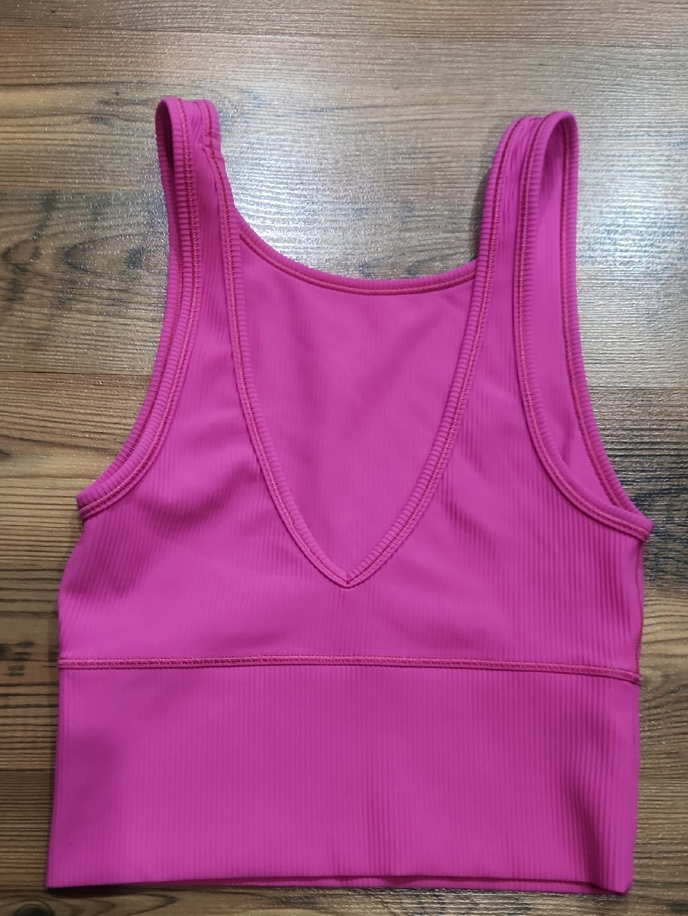 Lululemon Power Pivot Tank Top Ribbed Sonic Pink Small 2 Sporty Athletic - Picture 3 of 3